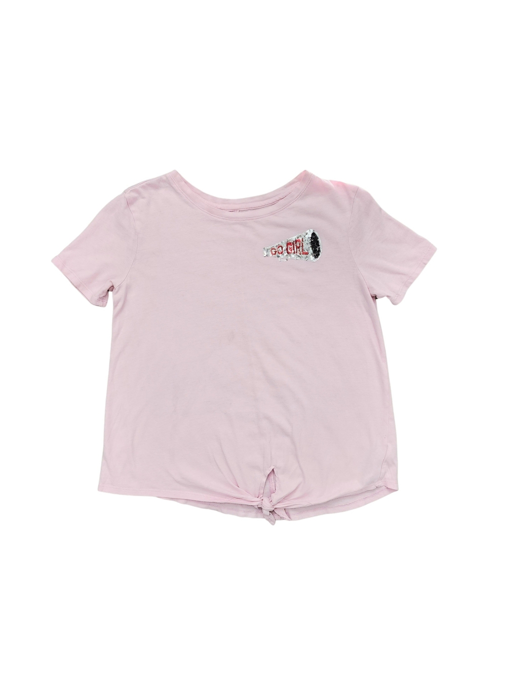 Old Navy Pink Short Sleeve Tie-Front Tee
